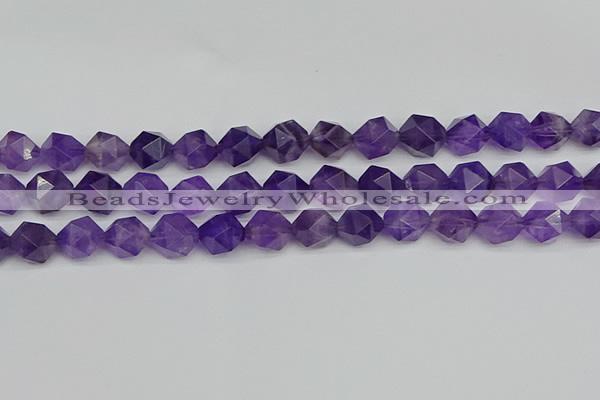 CNG7223 15.5 inches 12mm faceted nuggets amethyst gemstone beads