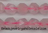 CNG7228 15.5 inches 12mm faceted nuggets rose quartz beads