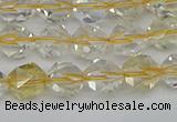 CNG7230 15.5 inches 6mm faceted nuggets citrine gemstone beads