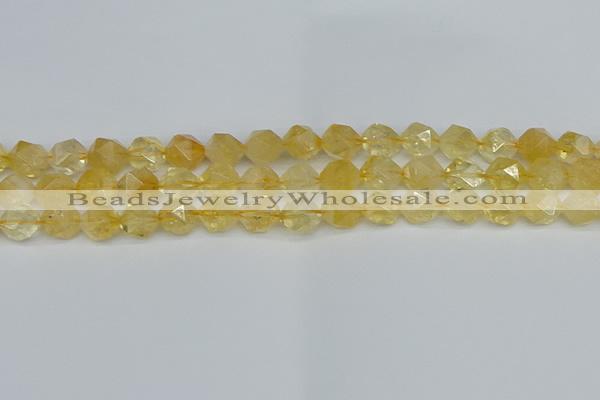 CNG7237 15.5 inches 10mm faceted nuggets citrine beads wholesale