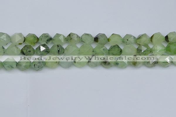 CNG7243 15.5 inches 12mm faceted nuggets green rutilated quartz beads