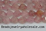 CNG7255 15.5 inches 6mm faceted nuggets strawberry quartz beads