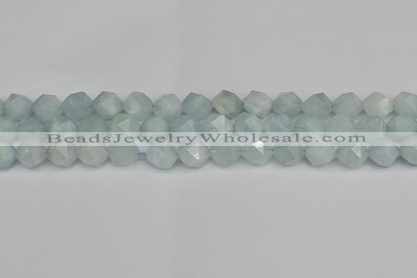 CNG7262 15.5 inches 10mm faceted nuggets aquamarine beads