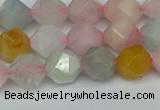 CNG7267 15.5 inches 10mm faceted nuggets morganite beads