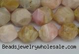 CNG7301 15.5 inches 8mm faceted nuggets pink opal gemstone beads