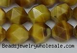 CNG7308 15.5 inches 12mm faceted nuggets golden tiger eye beads