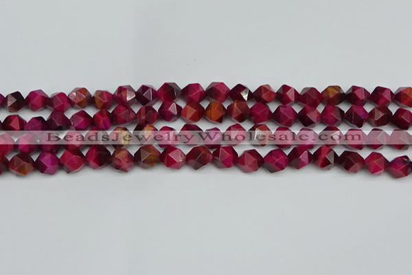 CNG7321 15.5 inches 8mm faceted nuggets red tiger eye beads