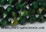 CNG7325 15.5 inches 6mm faceted nuggets green tiger eye beads