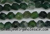 CNG7335 15.5 inches 6mm faceted nuggets moss agate beads