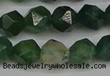 CNG7338 15.5 inches 12mm faceted nuggets moss agate beads