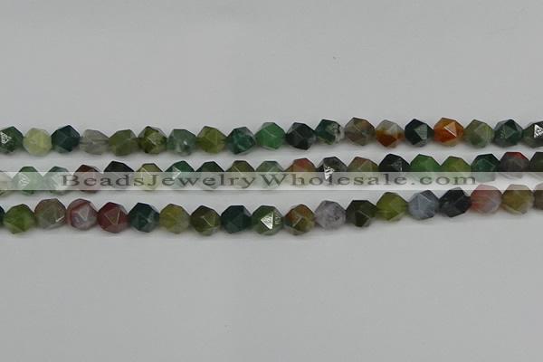 CNG7341 15.5 inches 8mm faceted nuggets Indian agate beads