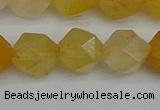 CNG7358 15.5 inches 12mm faceted nuggets yellow jade beads