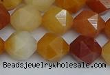 CNG7362 15.5 inches 10mm faceted nuggets yellow jade beads