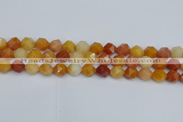 CNG7362 15.5 inches 10mm faceted nuggets yellow jade beads