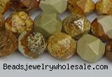 CNG7378 15.5 inches 12mm faceted nuggets picture jasper beads