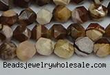 CNG7380 15.5 inches 6mm faceted nuggets zebra jasper beads