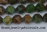 CNG7390 15.5 inches 6mm faceted nuggets green opal beads