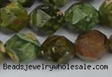 CNG7398 15.5 inches 12mm faceted nuggets rhyolite gemstone beads