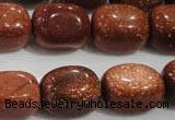 CNG740 15.5 inches 15*20mm nuggets goldstone beads wholesale