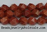 CNG7400 15.5 inches 6mm faceted nuggets goldstone beads