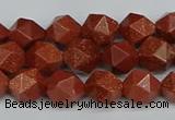 CNG7401 15.5 inches 8mm faceted nuggets goldstone beads