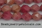 CNG7421 15.5 inches 8mm faceted nuggets rhodochrosite beads