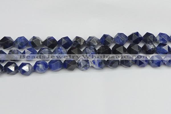 CNG7438 15.5 inches 12mm faceted nuggets sodalite gemstone beads