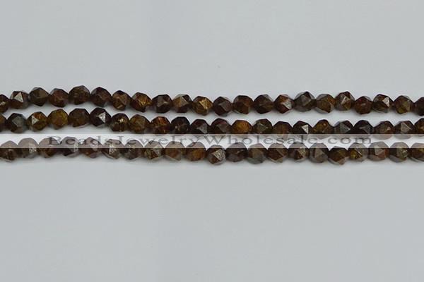 CNG7440 15.5 inches 6mm faceted nuggets bronzite gemstone beads