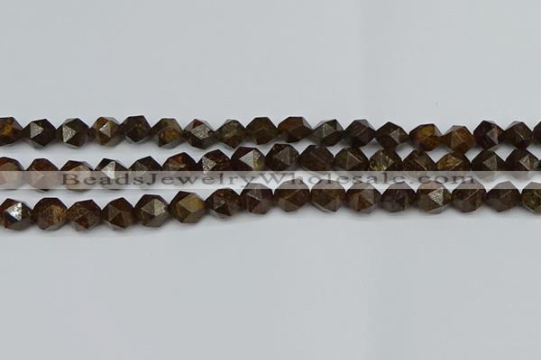 CNG7441 15.5 inches 8mm faceted nuggets bronzite gemstone beads