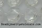 CNG7450 12*16mm - 15*20mm faceted freeform white crystal beads