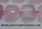 CNG7471 15.5 inches 18*25mm - 20*28mm faceted freeform rose quartz beads