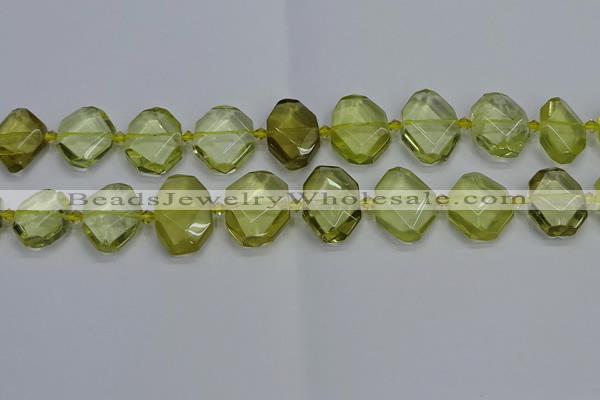 CNG7474 15.5 inches 13*18mm - 18*25mm faceted freeform lemon quartz beads