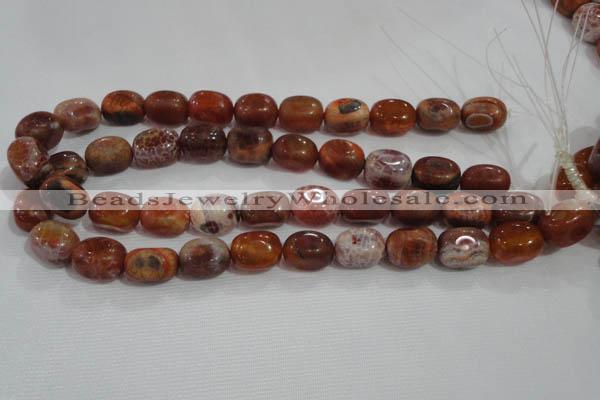 CNG748 15.5 inches 13*18mm nuggets fire agate beads wholesale