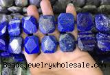 CNG7481 15.5 inches 18*25mm - 20*28mm faceted freeform lapis lazuli beads