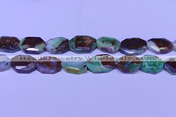 CNG7518 25*35mm - 30*40mm faceted freeform australia chrysoprase beads