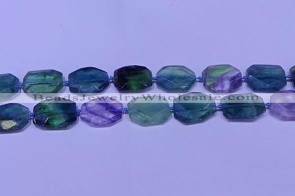 CNG7521 15.5 inches 18*25mm - 25*35mm faceted freeform fluorite beads