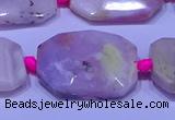 CNG7524 15.5 inches 18*25mm - 25*35mm faceted freeform pink opal beads