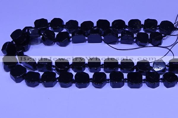 CNG7606 15.5 inches 12*14mm - 15*16mm freeform black tourmaline beads