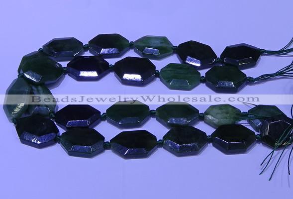 CNG7627 20*30mm - 22*32mm faceted freeform Canadian Jade beads