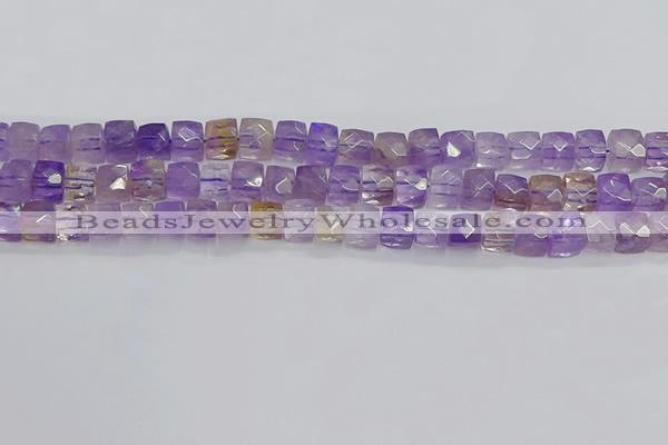 CNG7658 15.5 inches 8*8mm faceted nuggets ametrine beads