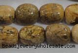 CNG776 15.5 inches 13*18mm nuggets picture jasper beads wholesale