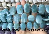 CNG7770 13*18mm - 15*25mm faceted freeform amazonite beads