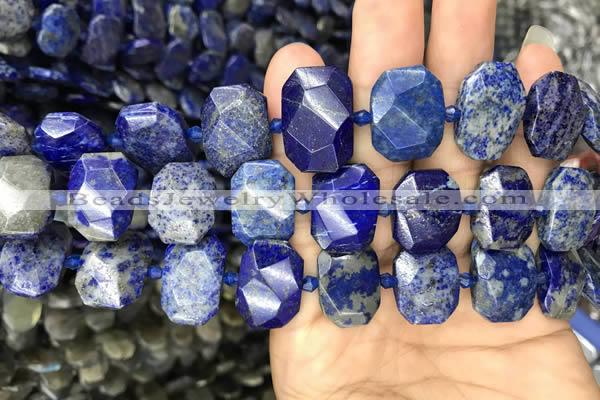 CNG7775 13*18mm - 15*25mm faceted freeform lapis lazuli beads