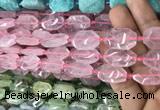 CNG7801 13*18mm - 18*25mm faceted freeform rose quartz beads