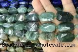 CNG7815 13*18mm - 18*25mm faceted freeform moss agate beads