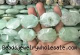 CNG7831 20*28mm - 25*35mm faceted freeform light prehnite beads