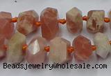 CNG7853 15.5 inches 6*10mm - 8*12mm faceted nuggets sunstone beads