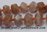 CNG7854 15.5 inches 6*10mm - 8*12mm faceted nuggets sunstone beads