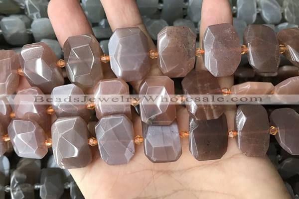 CNG7885 13*18mm - 15*25mm faceted freeform moonstone beads