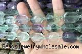 CNG7890 13*18mm - 18*25mm faceted freeform fluorite beads